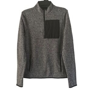 Aeropostale‎ Men's Gray Heather Quarter-Zip Fleece Pullover Sweater Size S/P